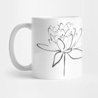 Lotus Flower Calligraphy (Smoke Grey) Mug